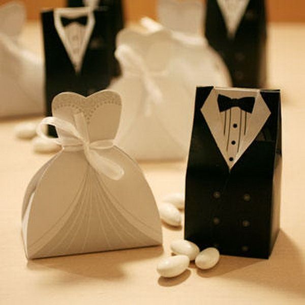 Free Shipping Bridal Gift Cases Groom Tuxedo Dress Gown Ribbon Wedding ...